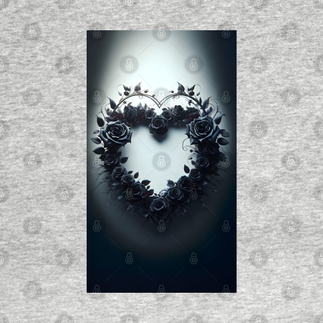 Gothic Valentine's Day Heart-Shaped Wreath by OddHouse